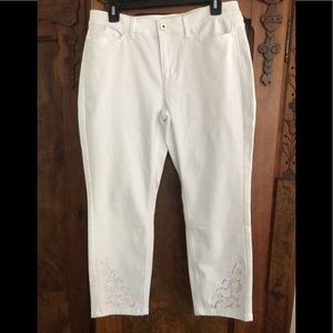 JJill white crop jeans